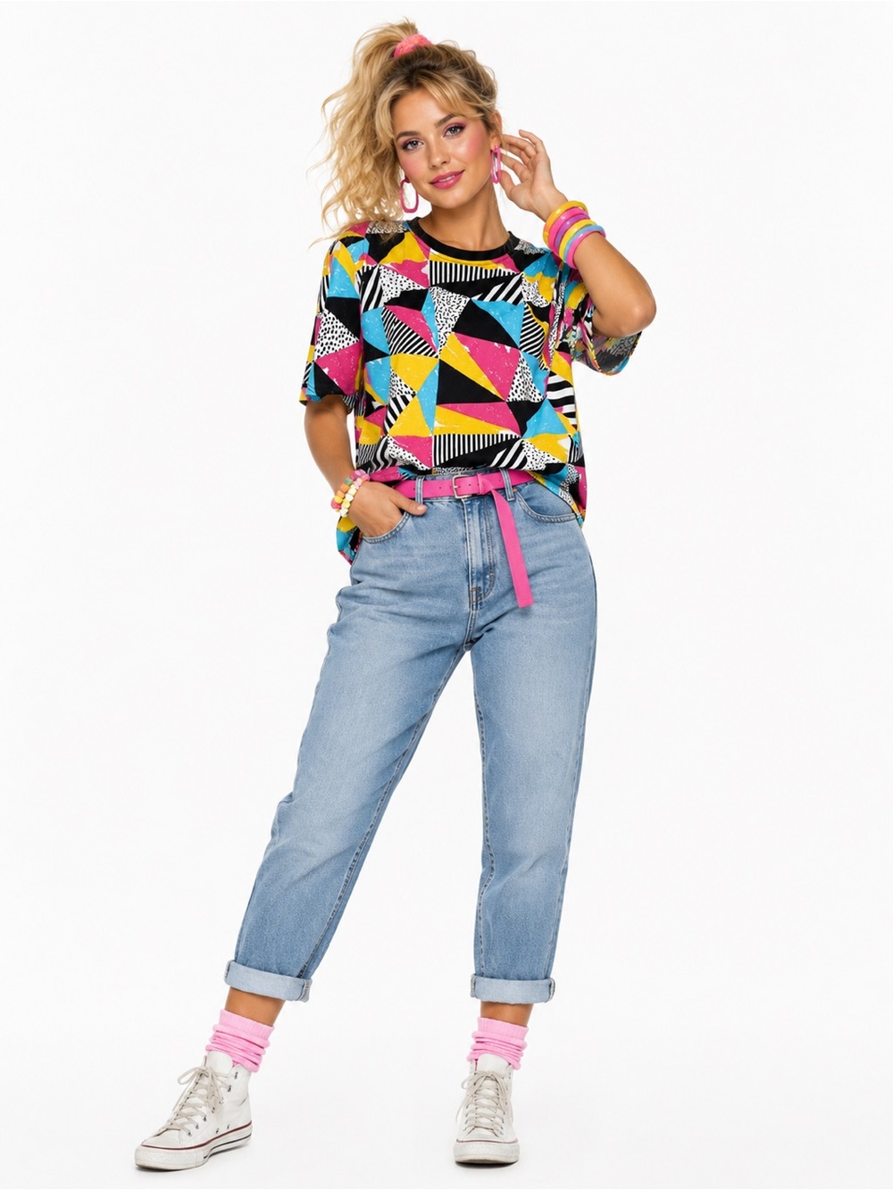 Oh Snap By Drill Clothing Co. Retro 80’s/90’s Geometric Graphic T Shirt Large